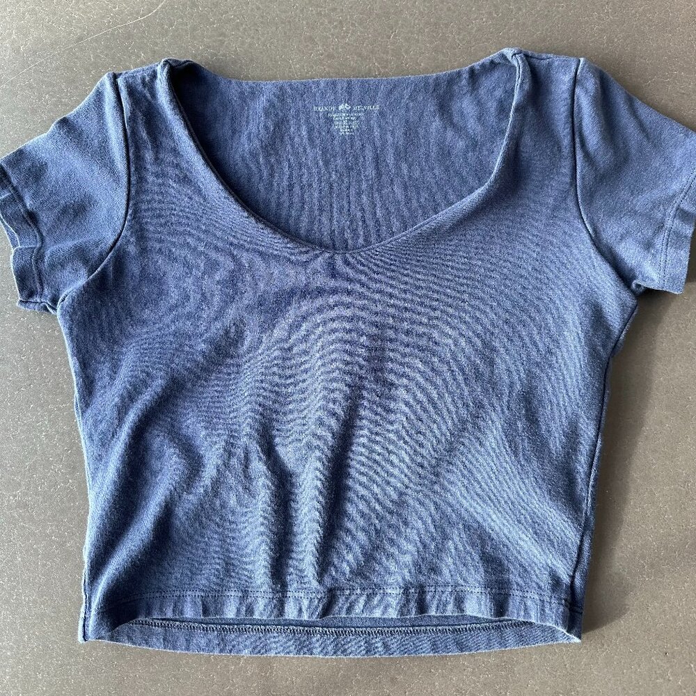 Brandy Melville Built-In-Bra Crop Top - OS - Navy